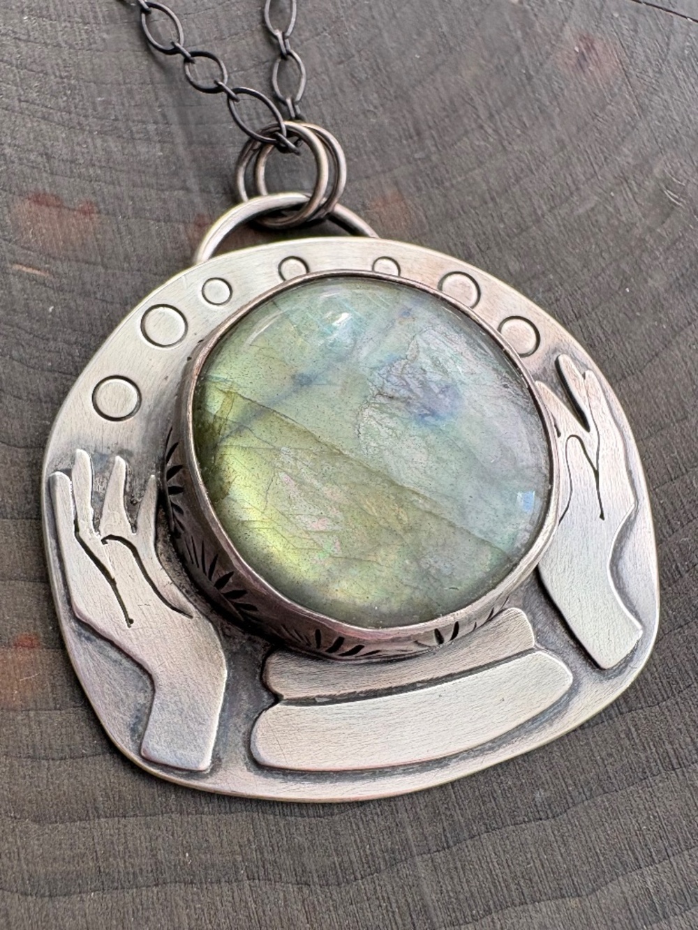 Sterling Silver necklace, Soliloquy Jewelry Fortune Teller, Labradorite gemstone